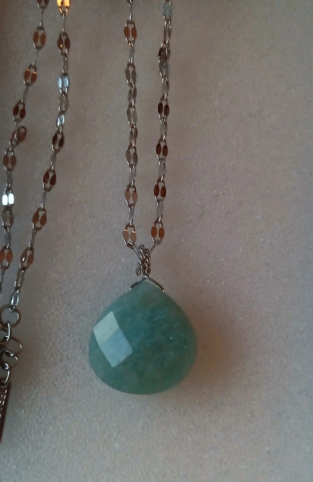 Collier pendentif pierre amazonite turquoise
